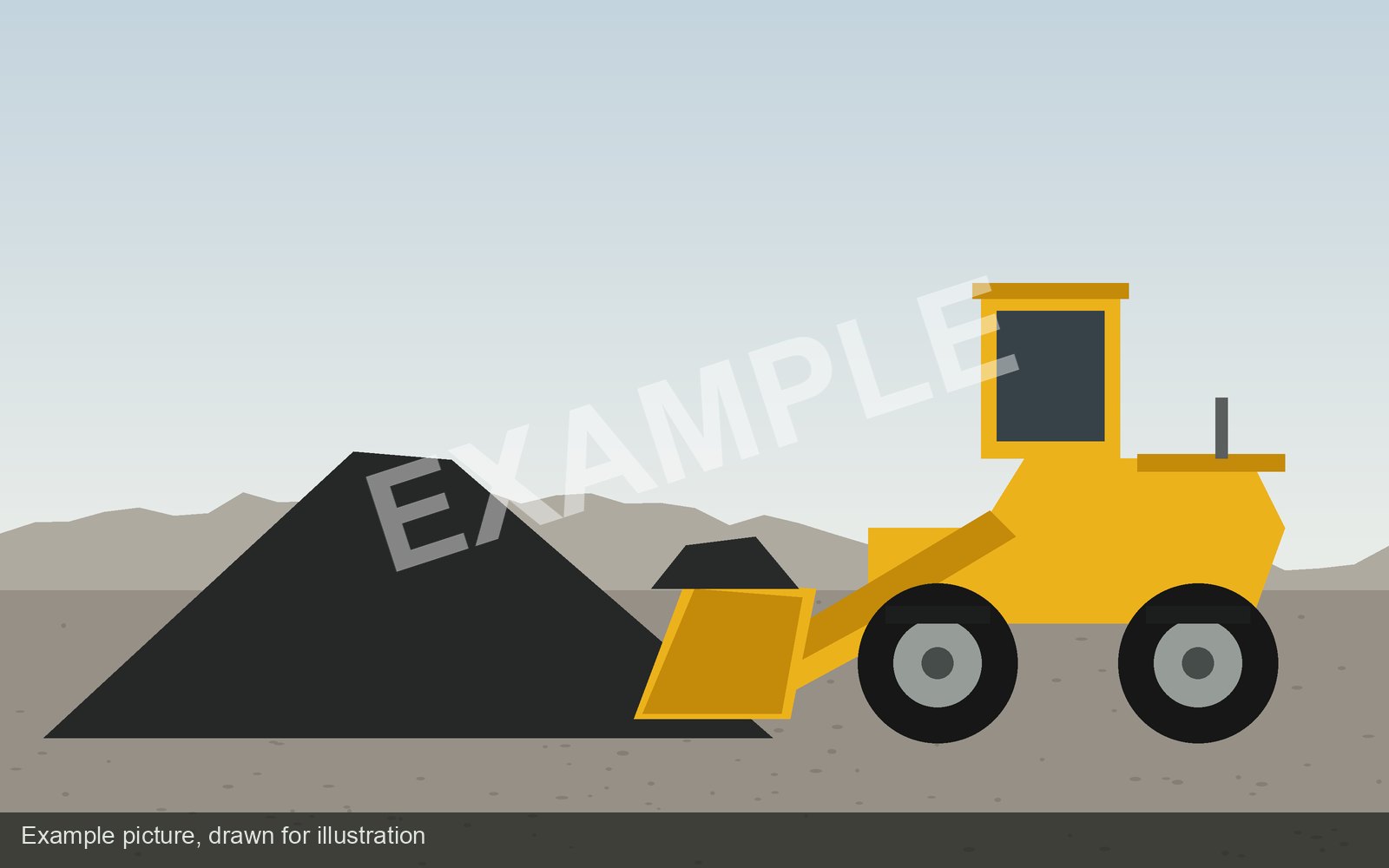 Front-end loader at the stockpile (example picture)