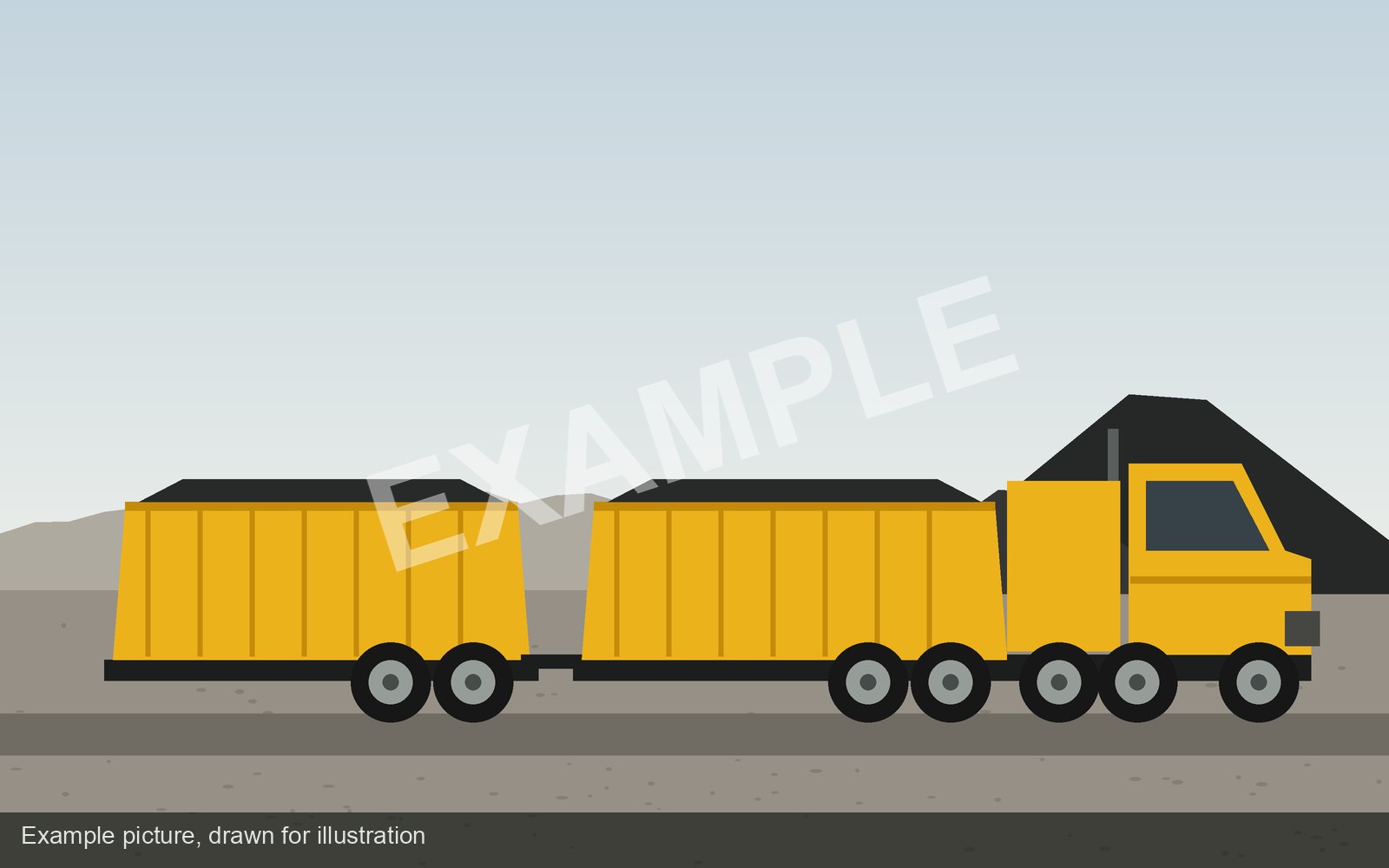 Side tipper with two trailers (example picture)
